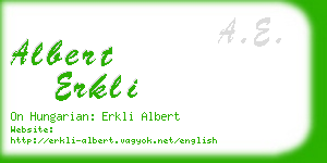 albert erkli business card